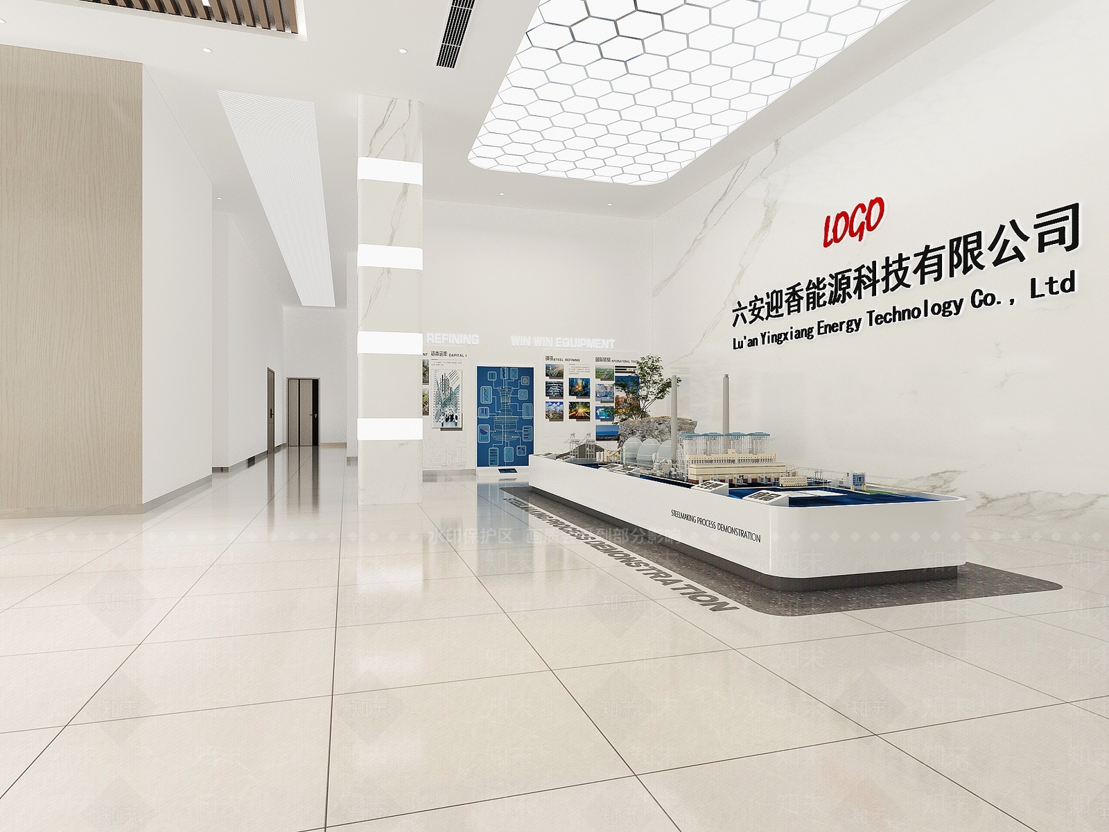 现代公司大堂3D模型下载【ID:1124390400】_知末3d模型网