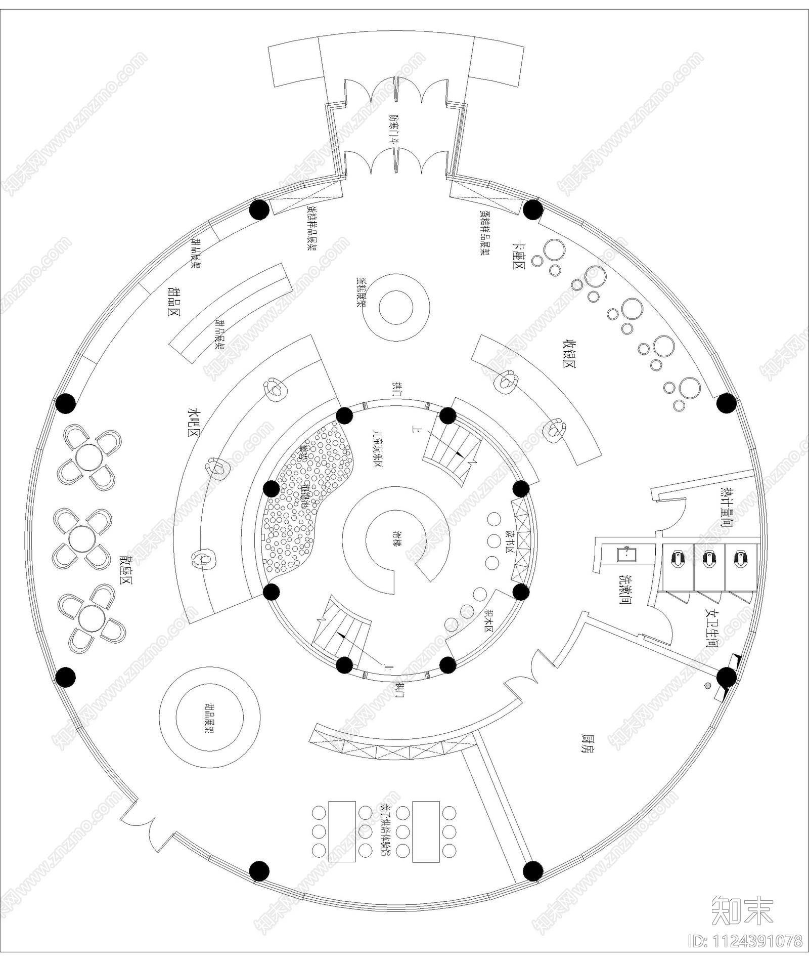 甜品饮品施工图下载【ID:1124391078】