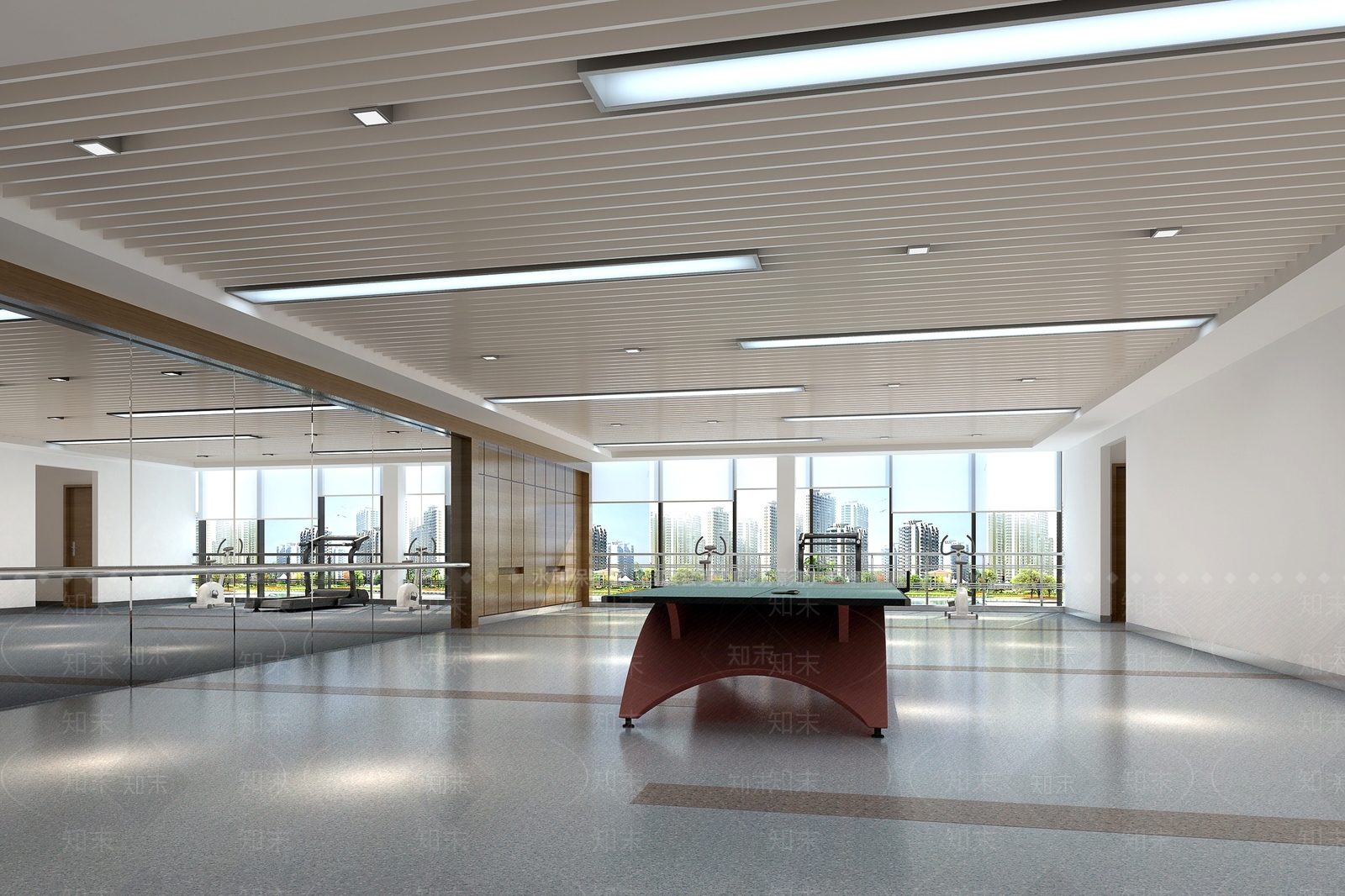 现代乒乓球室3D模型下载【ID:1124396867】