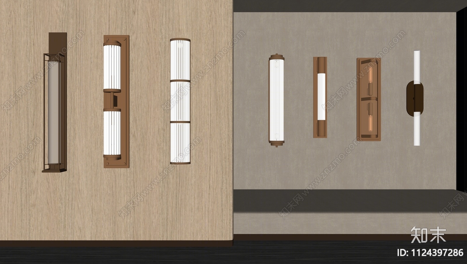 现代壁灯SU模型下载【ID:1124397286】