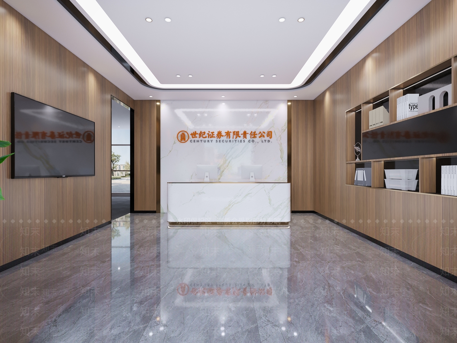 现代公司前台3D模型下载【ID:1124398549】