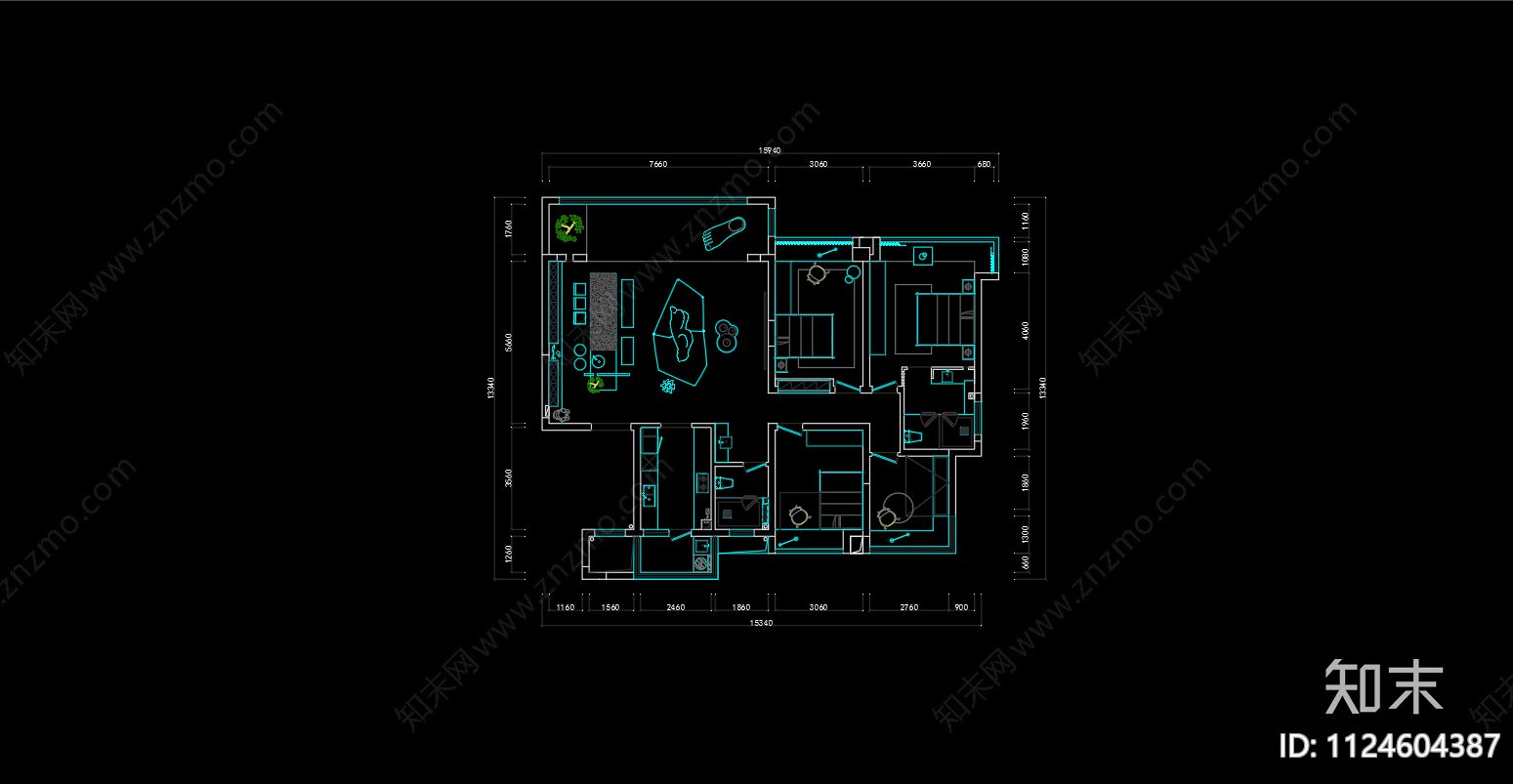 现代cad施工图下载【ID:1124604387】