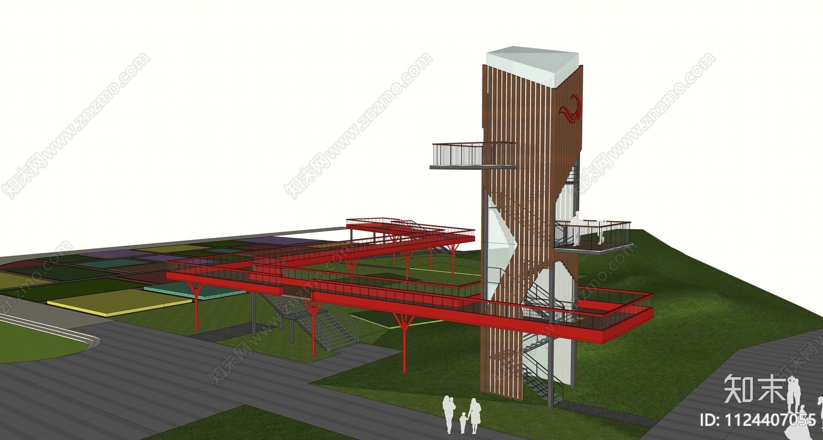 现代瞭望塔SU模型下载【ID:1124407055】