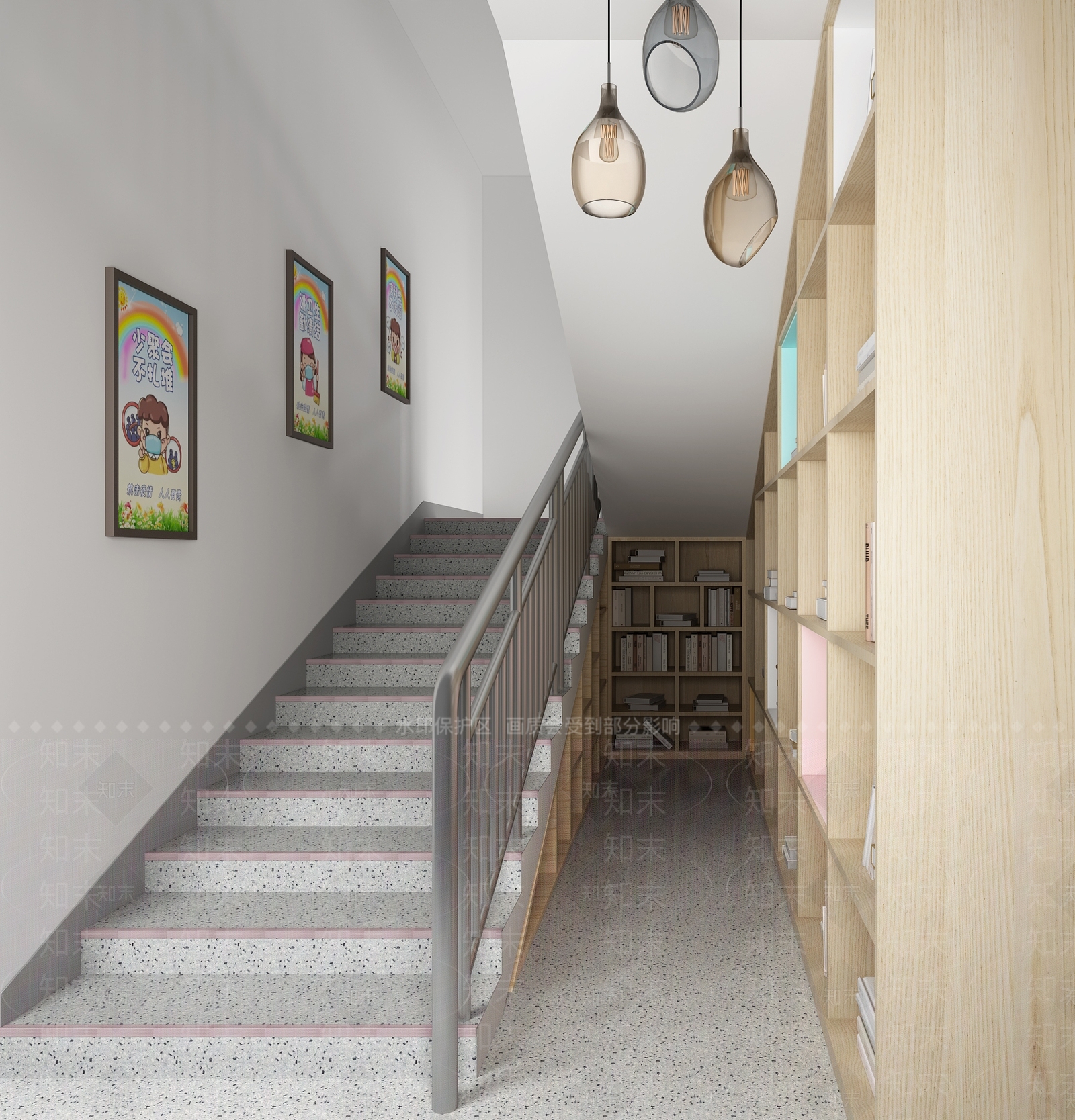 现代楼梯间3D模型下载【ID:1124410557】