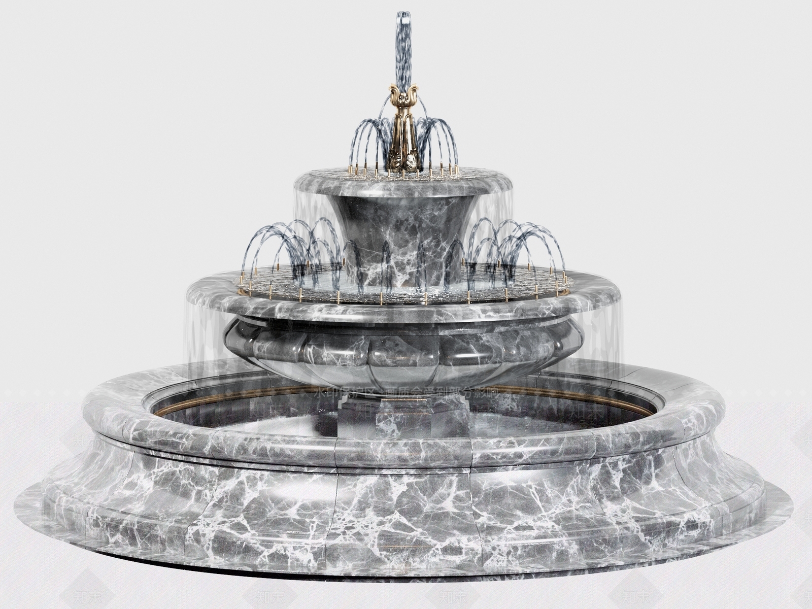 现代景观喷泉SU模型下载【ID:1124569285】