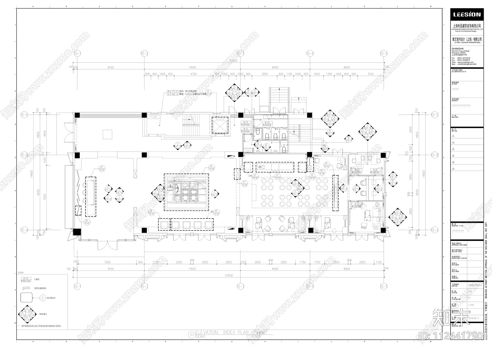 集艾设计郑州旭辉白沙售楼处cad施工图下载【ID:1124417901】