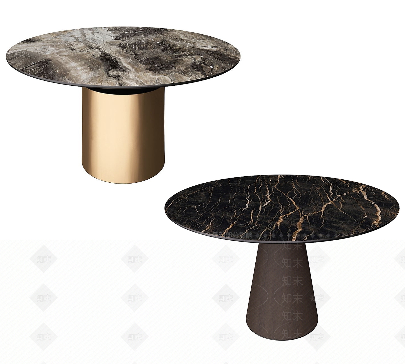 现代圆形餐桌SU模型下载【ID:1124509095】