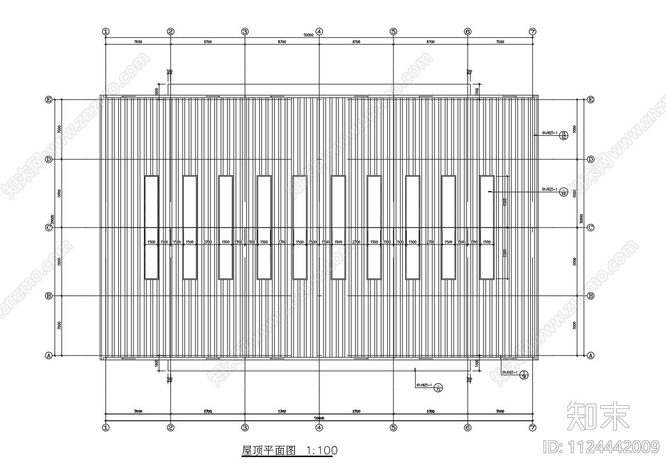 30米跨单层轻钢结构车库建筑结构设计施工图下载【ID:1124442009】