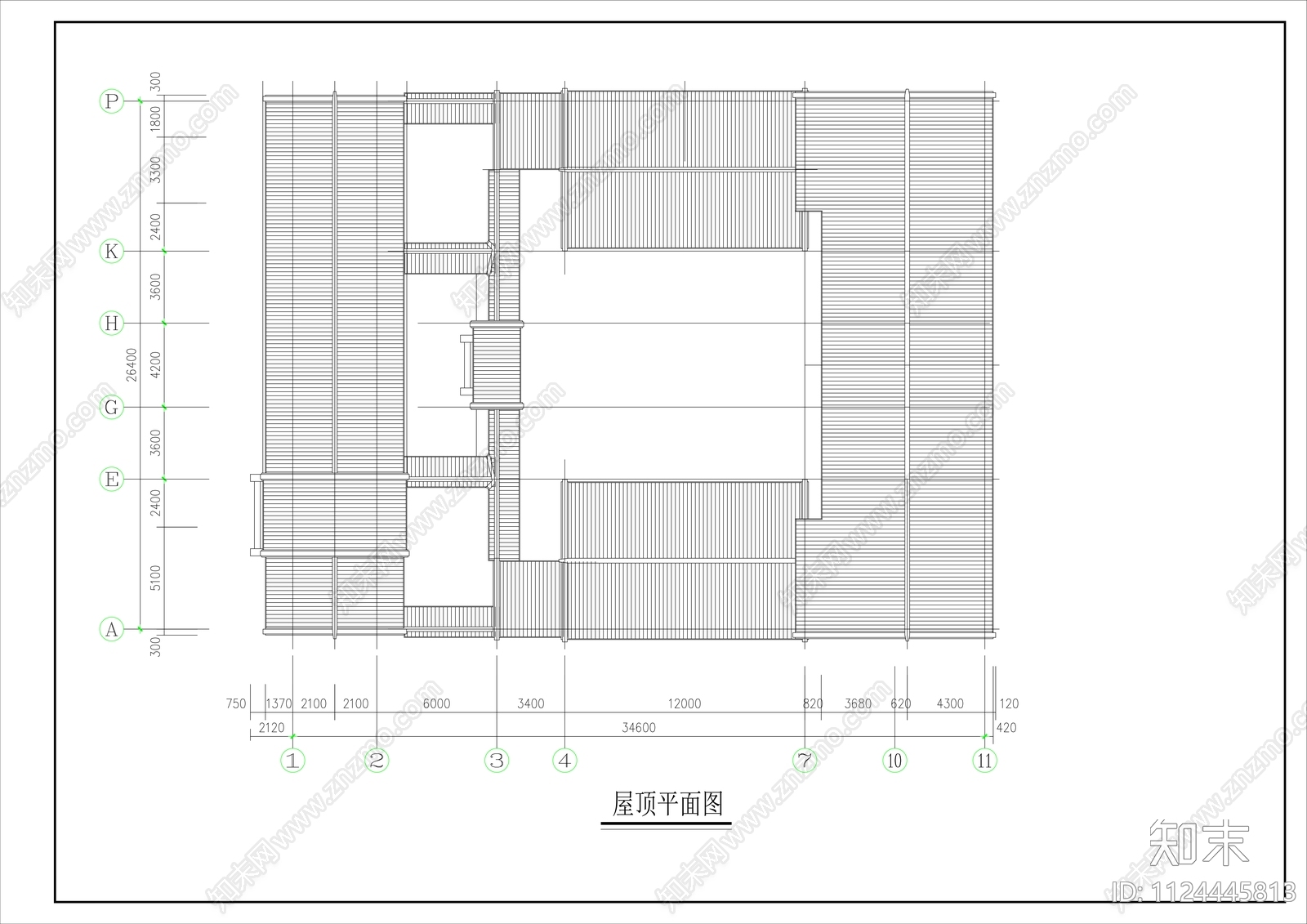 中式自建房建施平面图cad施工图下载【ID:1124445813】