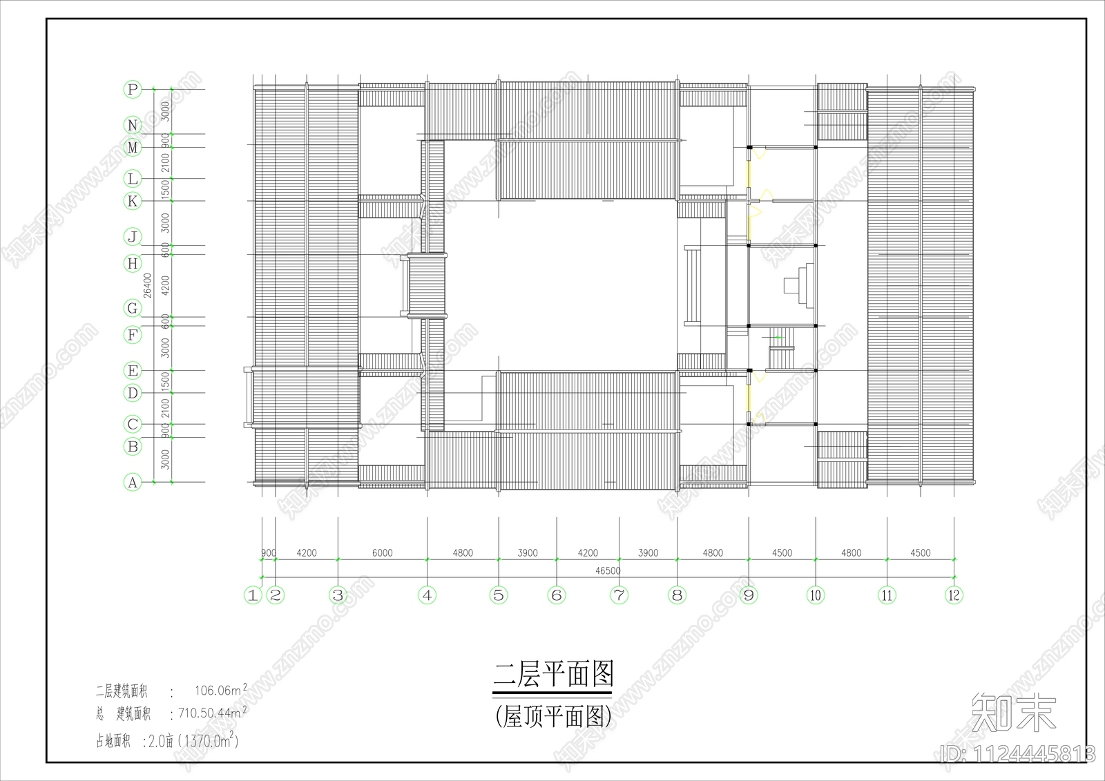 中式自建房建施平面图cad施工图下载【ID:1124445813】