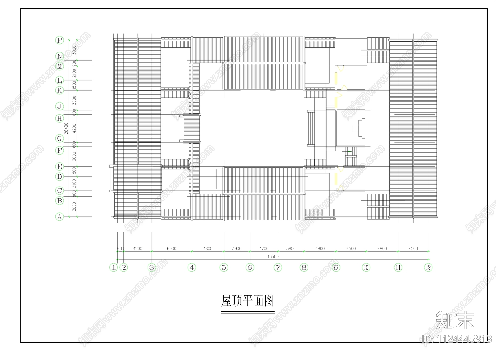 中式自建房建施平面图cad施工图下载【ID:1124445813】