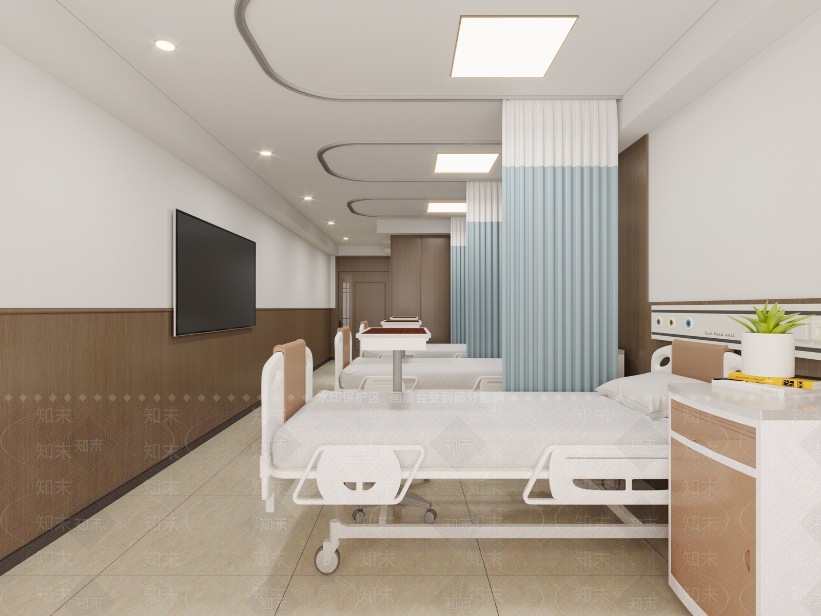 现代医院病房3D模型下载【ID:1124448746】