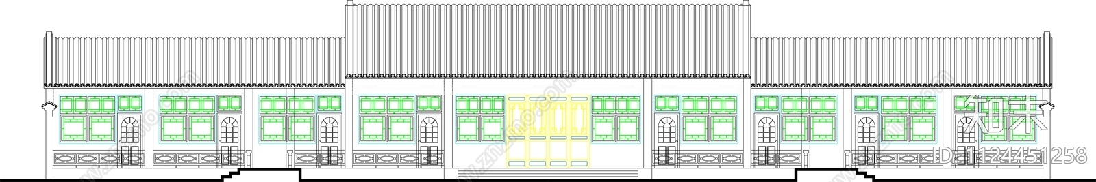 中式四合院景观平面图cad施工图下载【ID:1124451258】