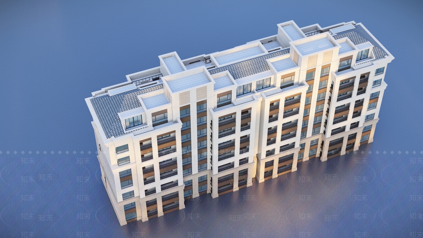 现代高层住宅建筑SU模型下载【ID:1124453038】