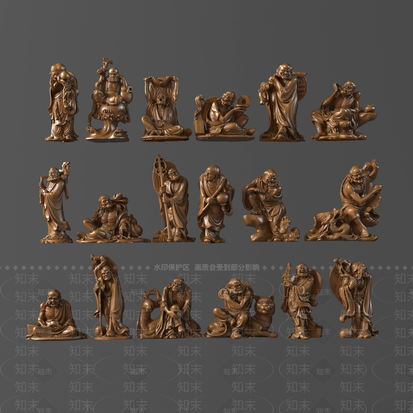 中式佛像3D模型下载【ID:1124454136】