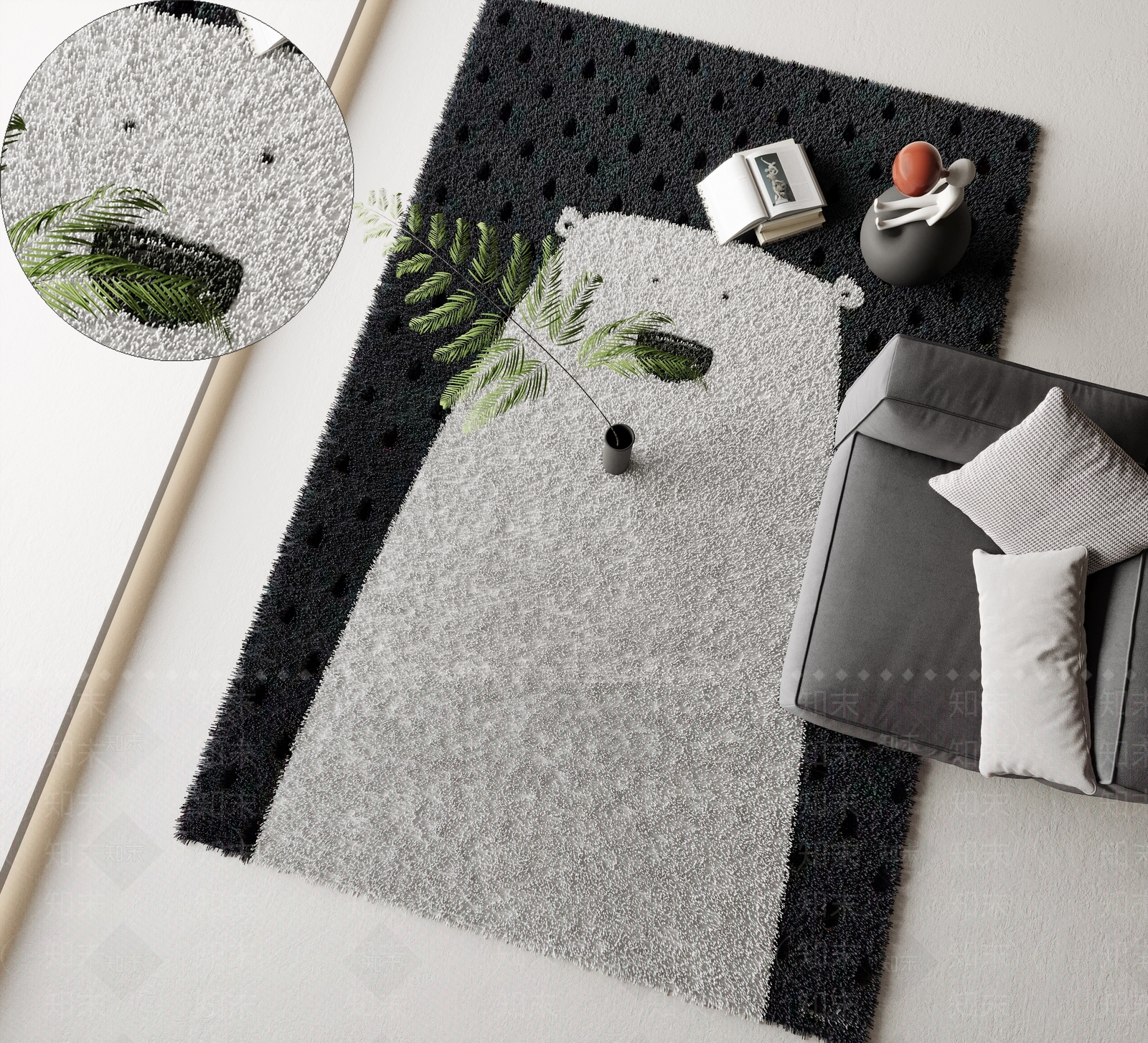 现代卡通毛毯3D模型下载【ID:1124541682】