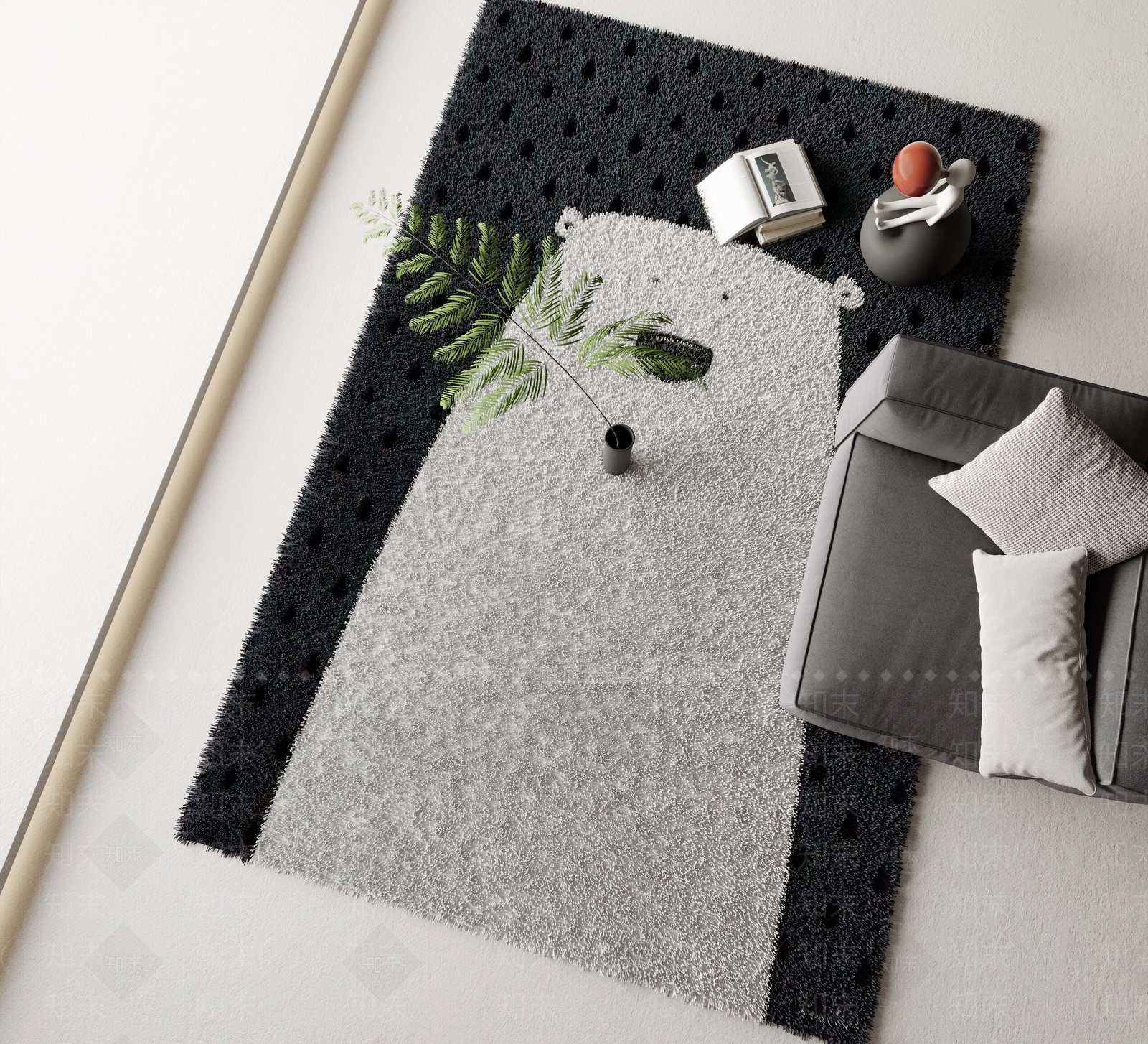 现在卡通毛毯SU模型下载【ID:1124457102】