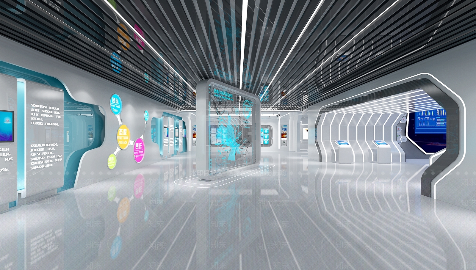 现代科技馆展厅3D模型下载【ID:1124465454】