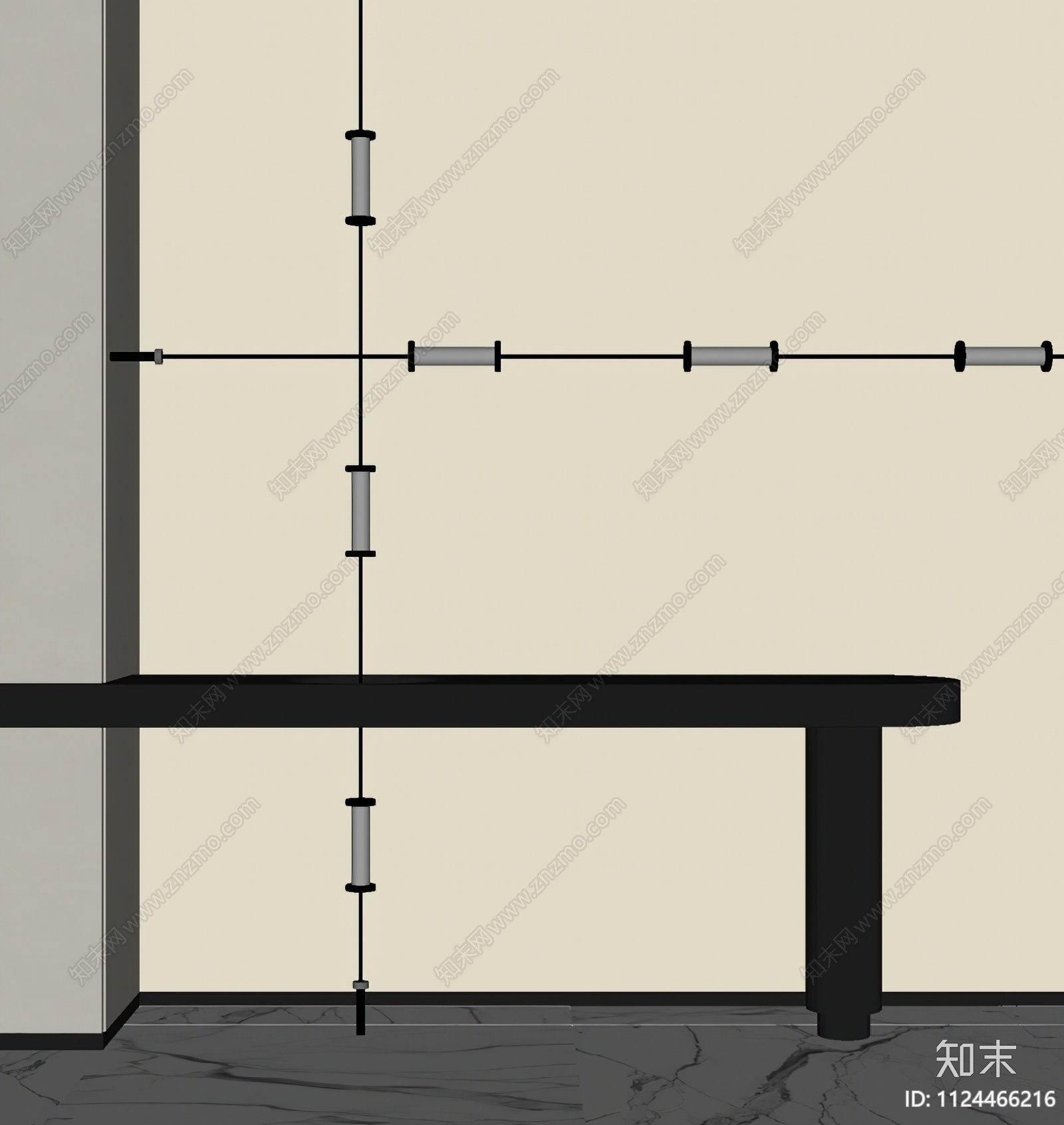 现代钢带灯3D模型下载【ID:1124466216】