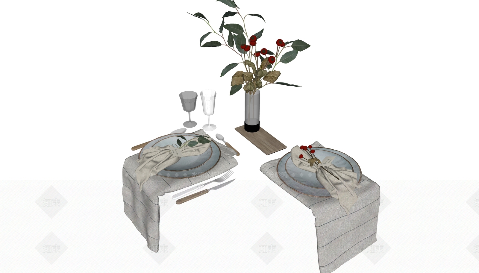 餐具SU模型下载【ID:1124483983】