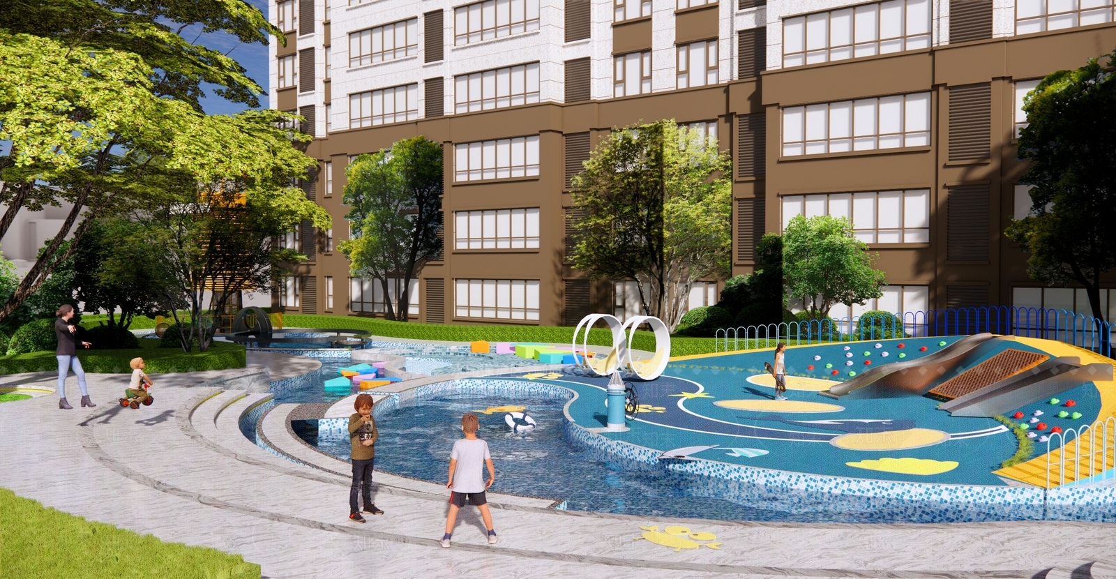 现代海洋主题儿童游乐区SU模型下载【ID:1124485189】