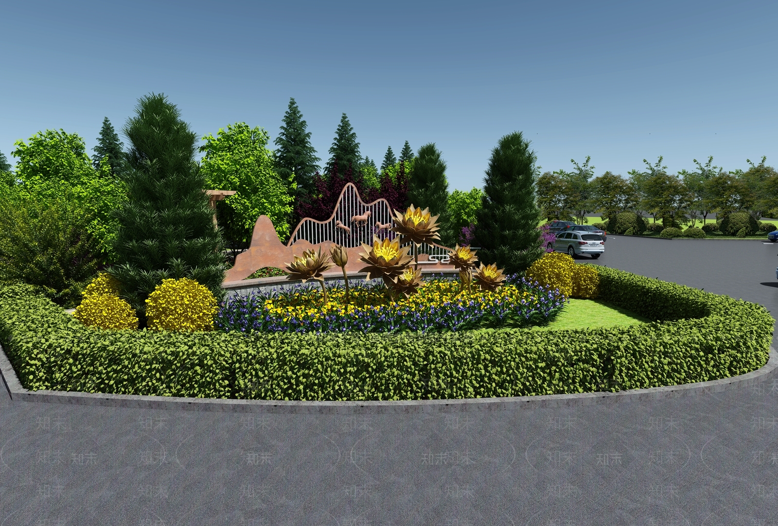 现代公园景观3D模型下载【ID:1124490477】_知末3d模型网