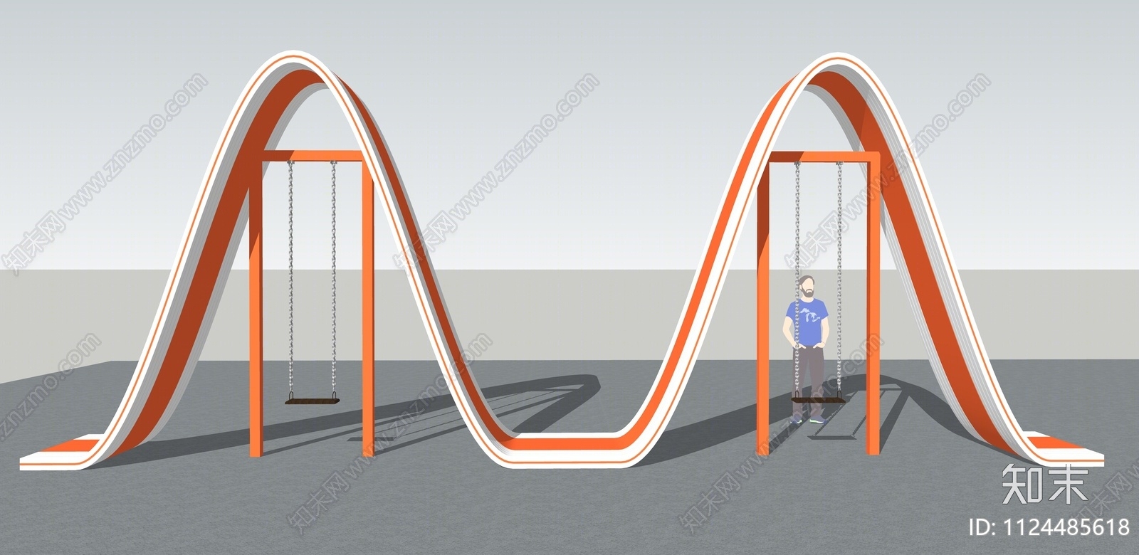 现代网红秋千SU模型下载【ID:1124485618】