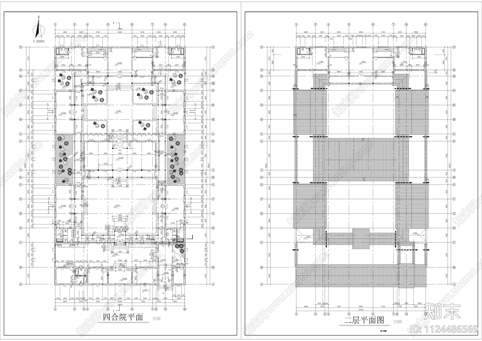 四合院负一层建筑施工图下载【ID:1124486569】