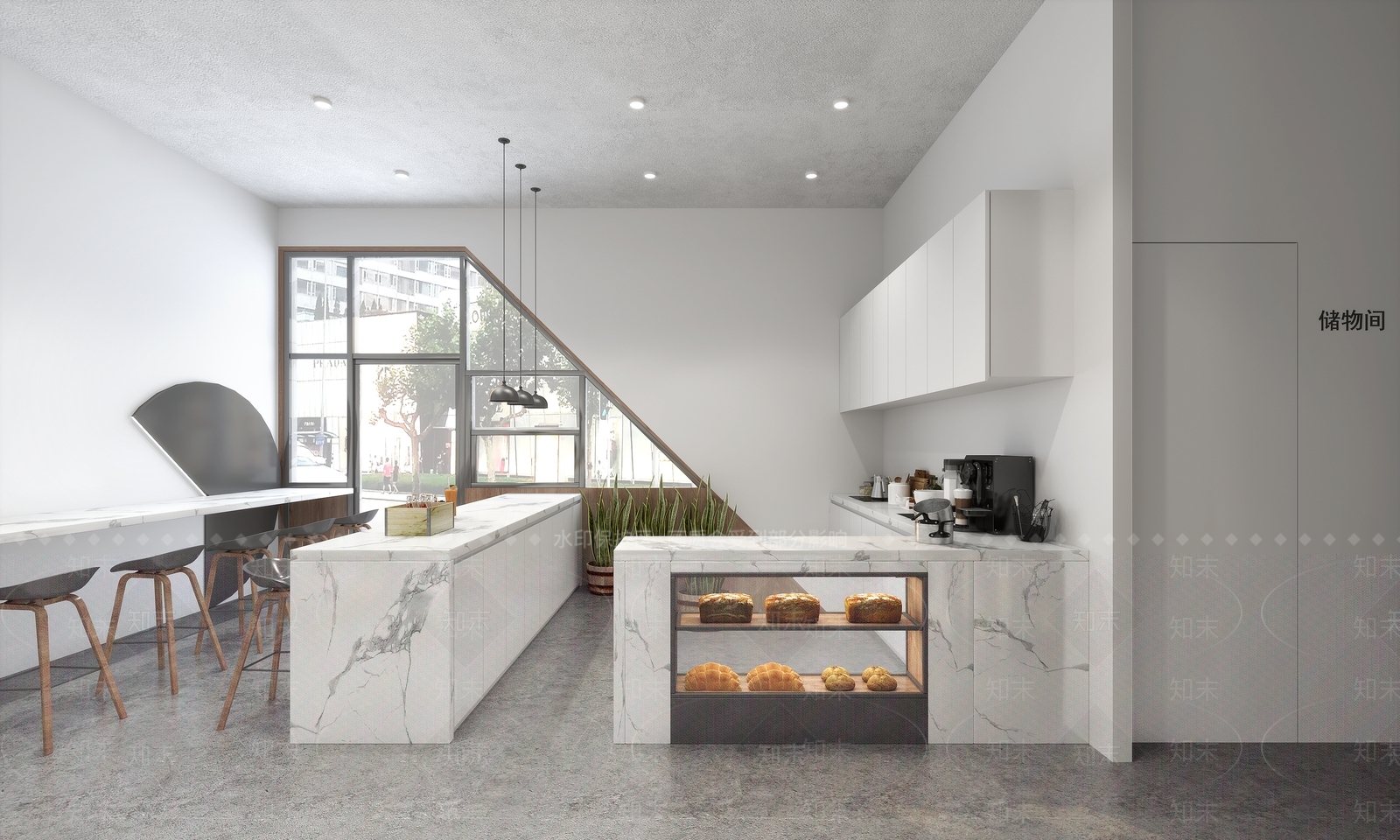 现代甜品面包店3D模型下载【ID:1124492110】