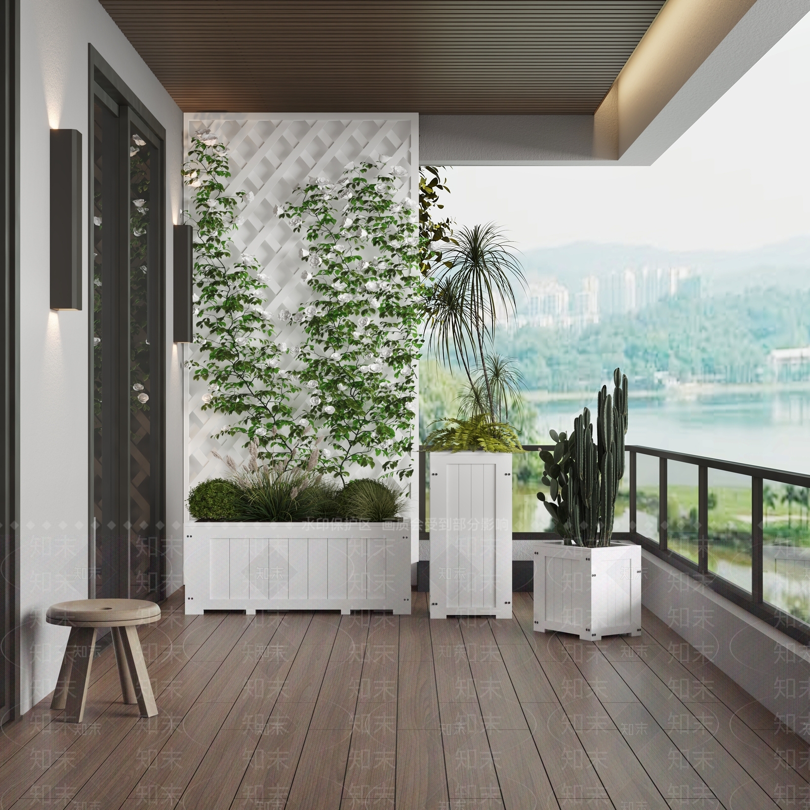 现代阳台3D模型下载【ID:1124702530】
