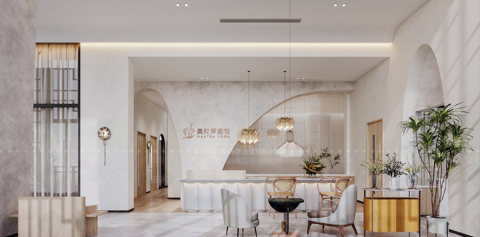 现代瑜伽馆3D模型下载【ID:1124502041】