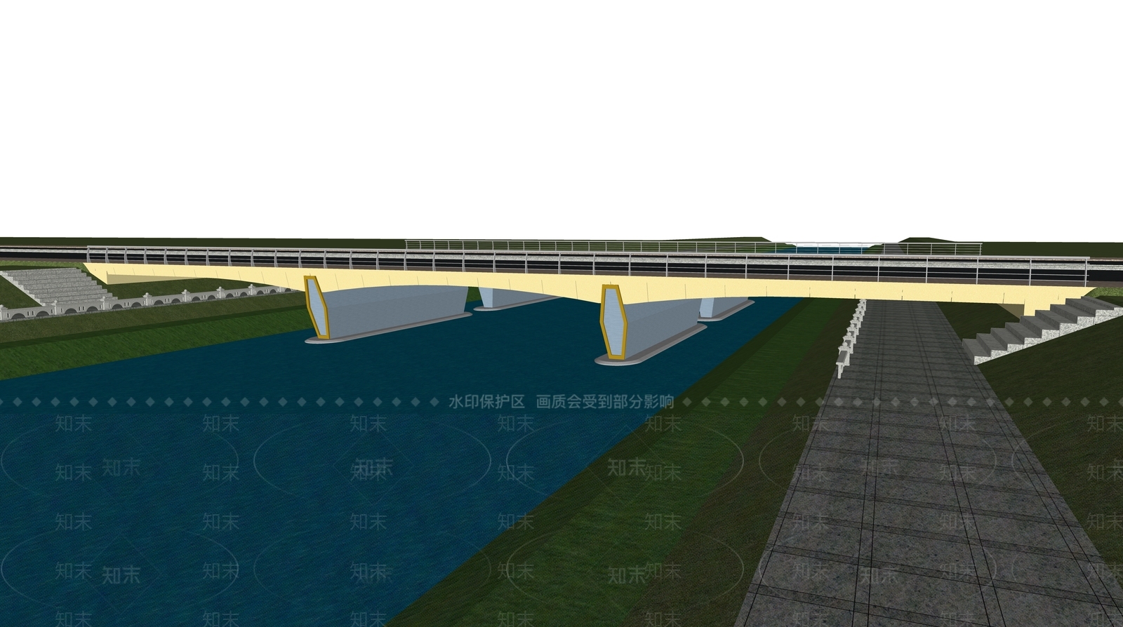现代公路大桥SU模型下载【ID:1124502512】