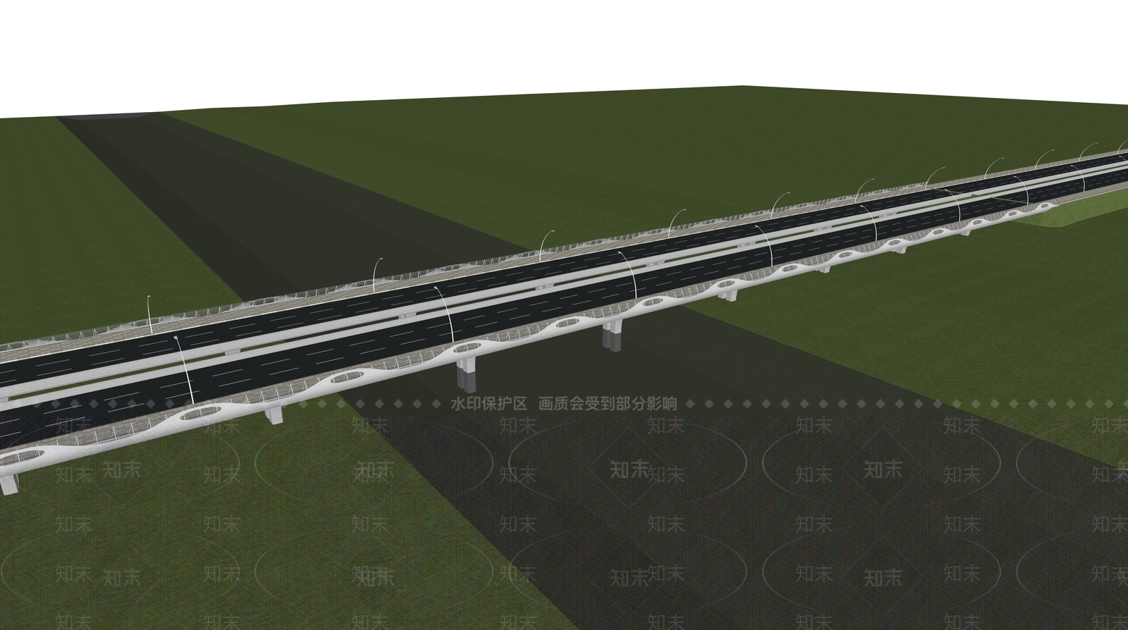 现代公路大桥SU模型下载【ID:1124503210】