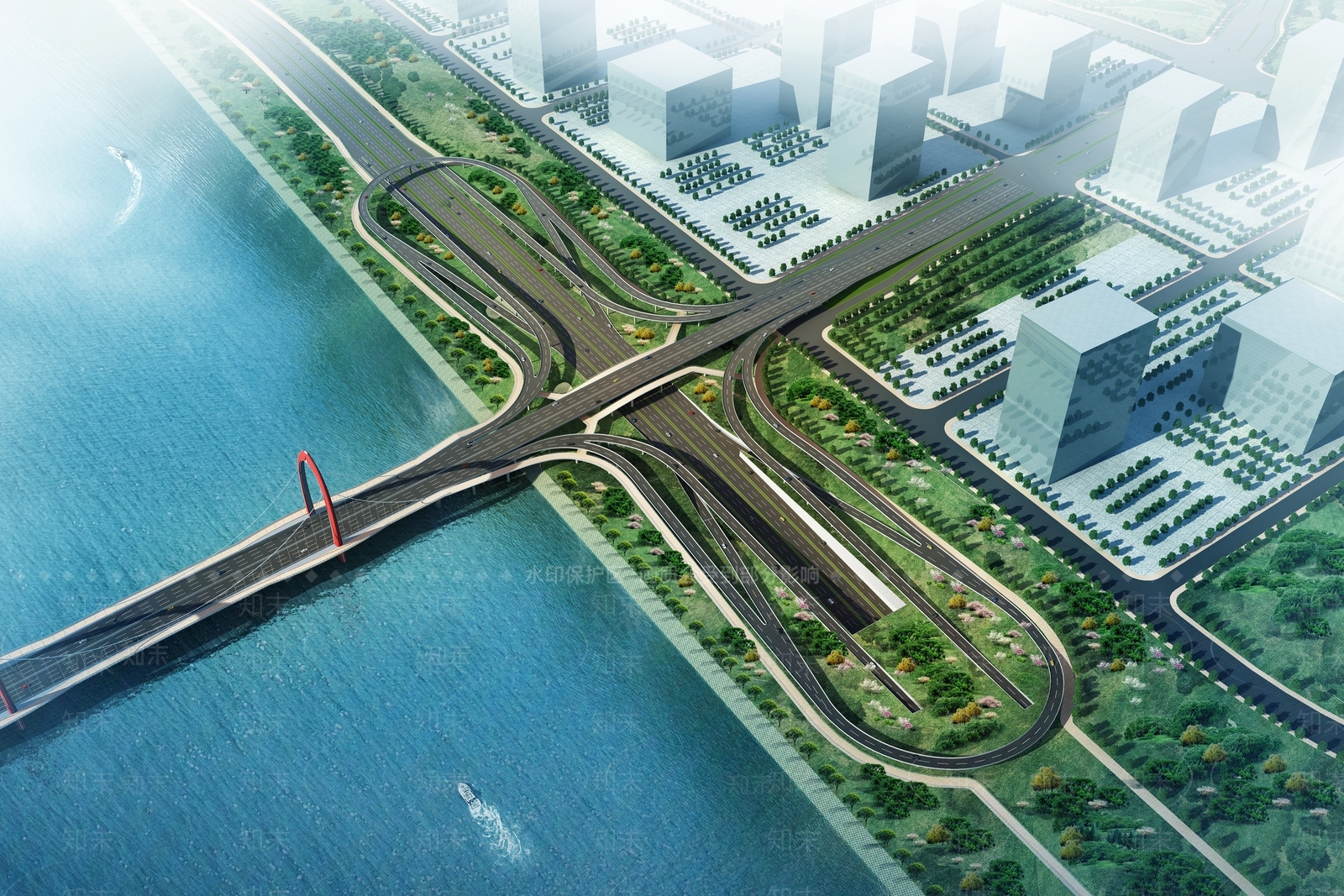 现代公路大桥SU模型下载【ID:1124503268】