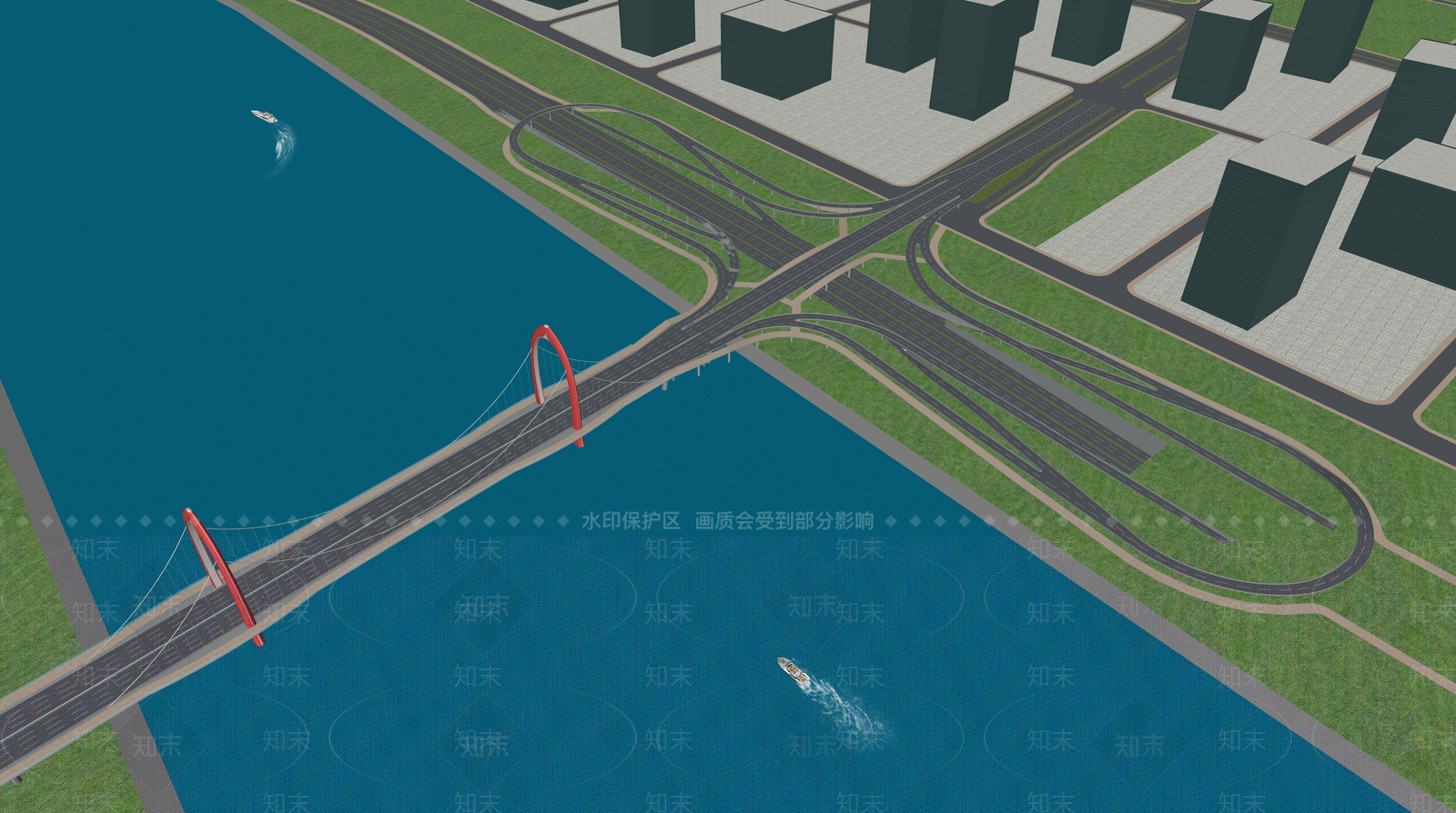 现代公路大桥SU模型下载【ID:1124503268】