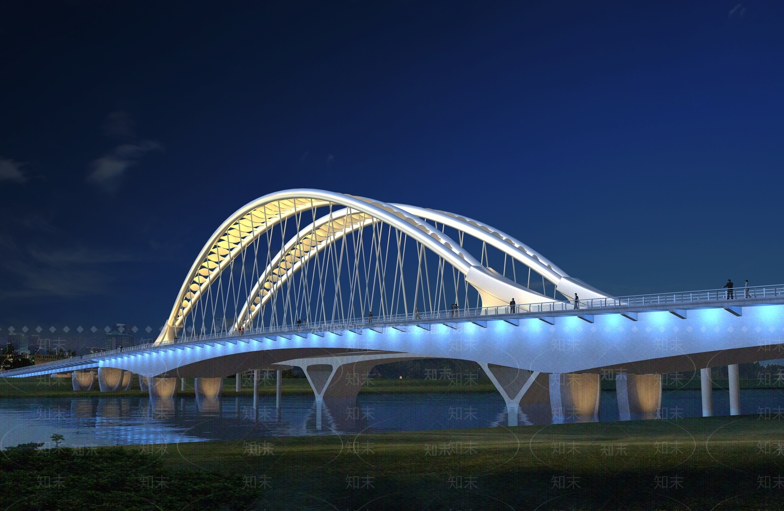 现代公路大桥SU模型下载【ID:1124503892】