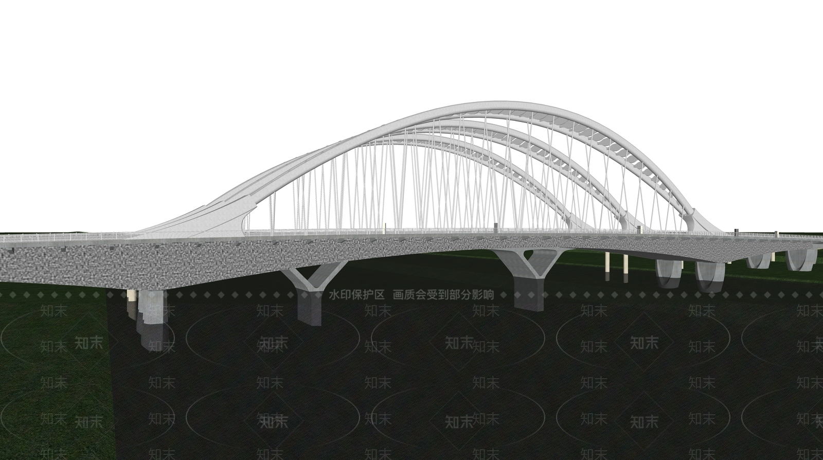 现代公路大桥SU模型下载【ID:1124503892】