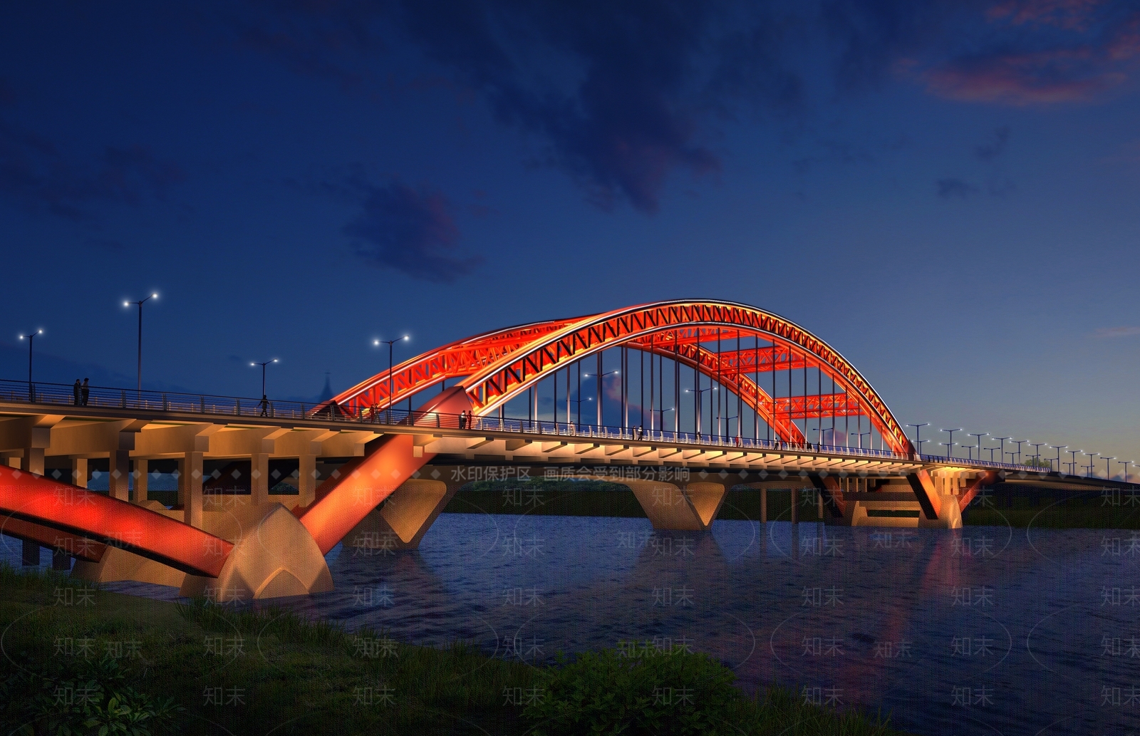 现代公路大桥SU模型下载【ID:1124504361】