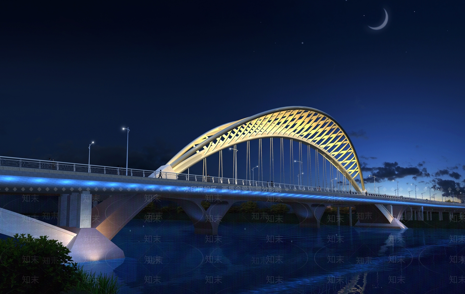现代公路大桥SU模型下载【ID:1124505639】