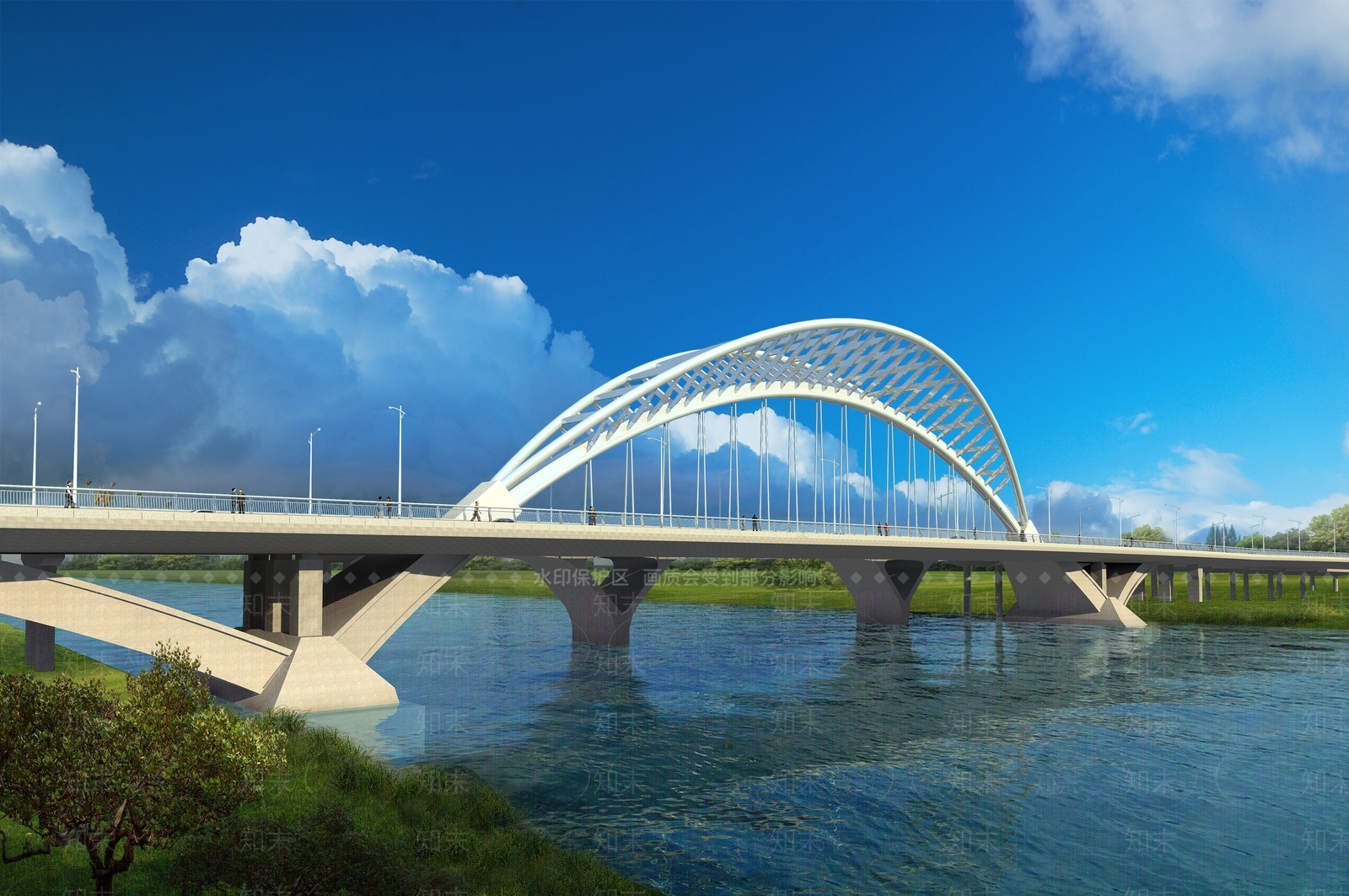 现代公路大桥SU模型下载【ID:1124505639】