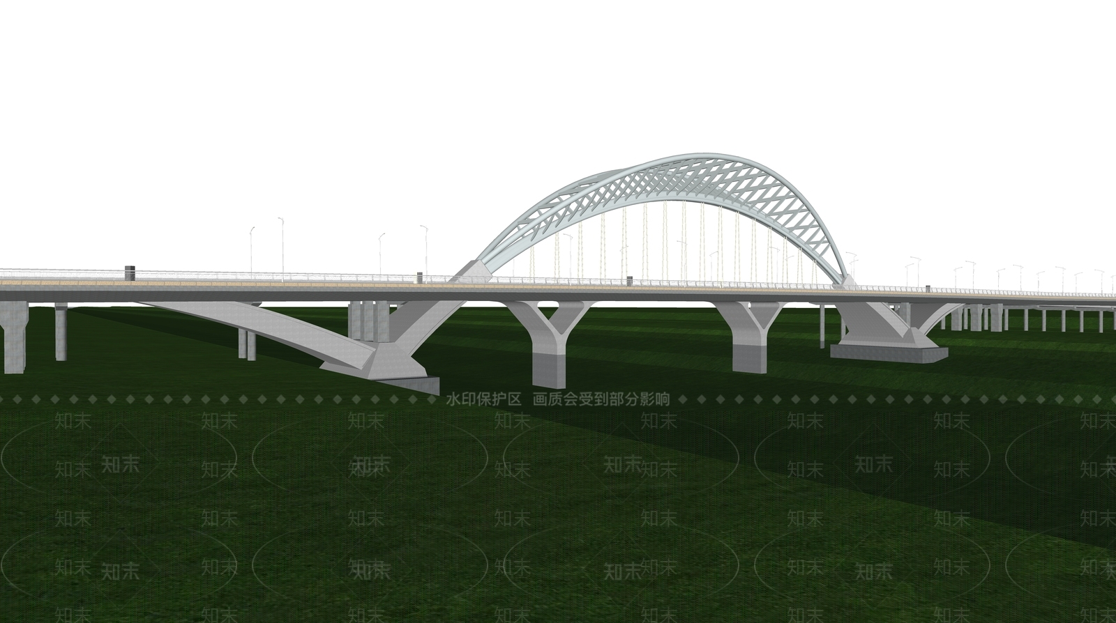 现代公路大桥SU模型下载【ID:1124505639】