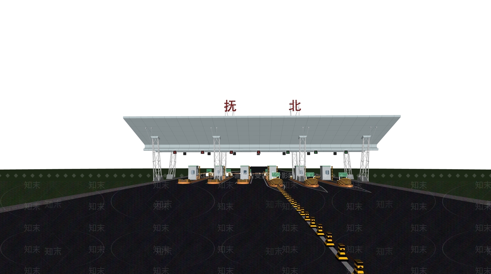现代高速收费站SU模型下载【ID:1124507306】