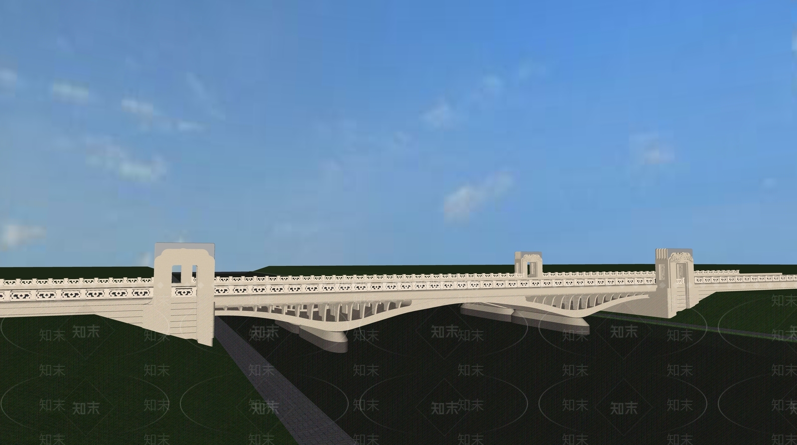 现代公路大桥SU模型下载【ID:1124507439】