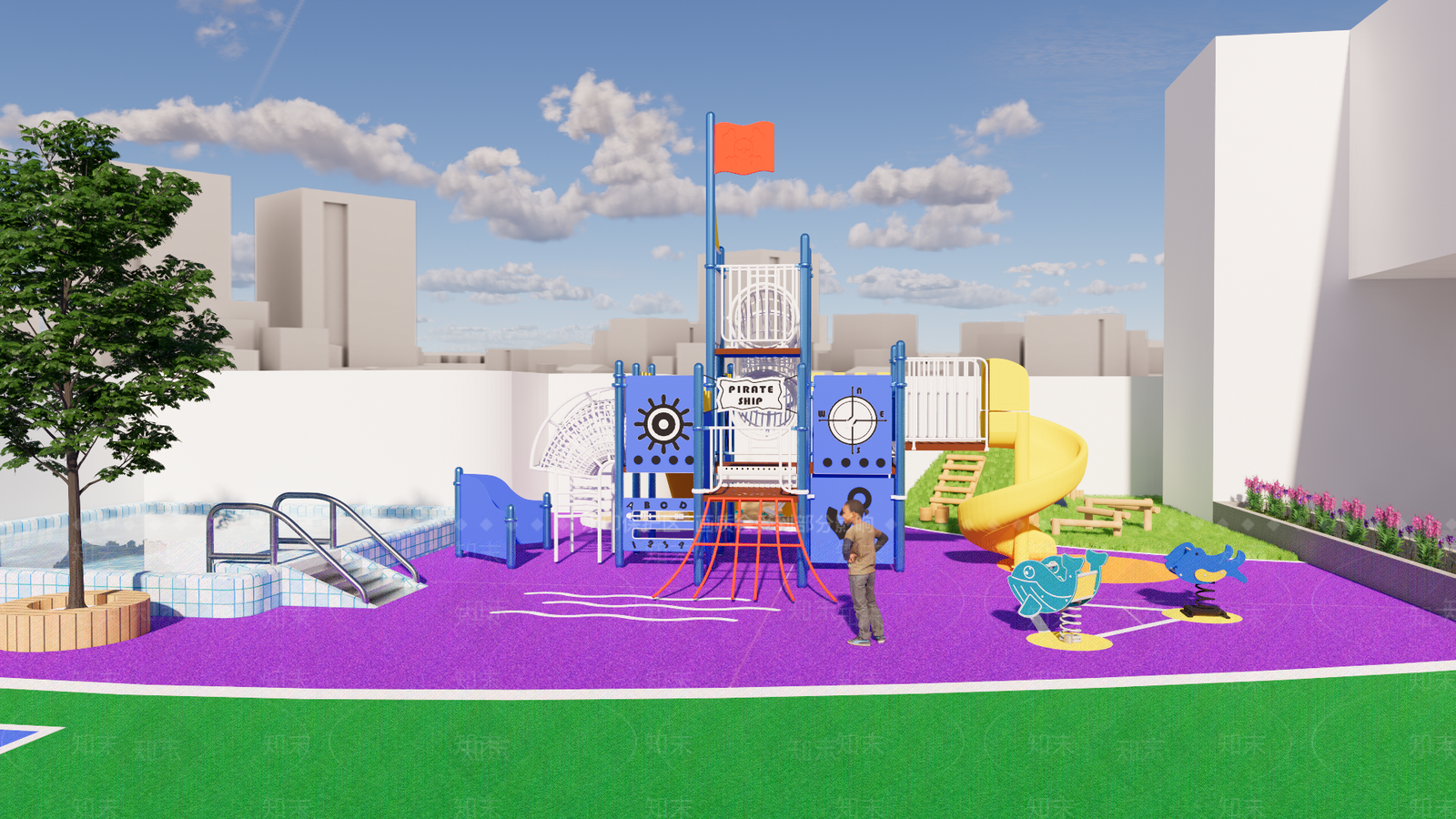 现代儿童游乐区SU模型下载【ID:1124511439】