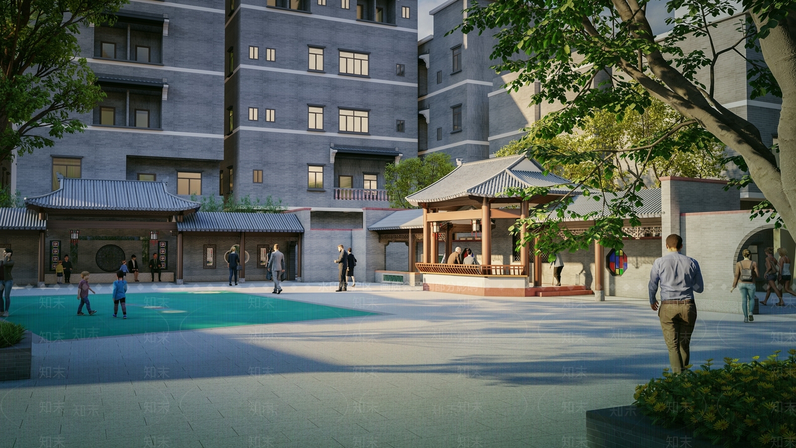 新中式休闲长廊SU模型下载【ID:1124514486】_知末su模型网
