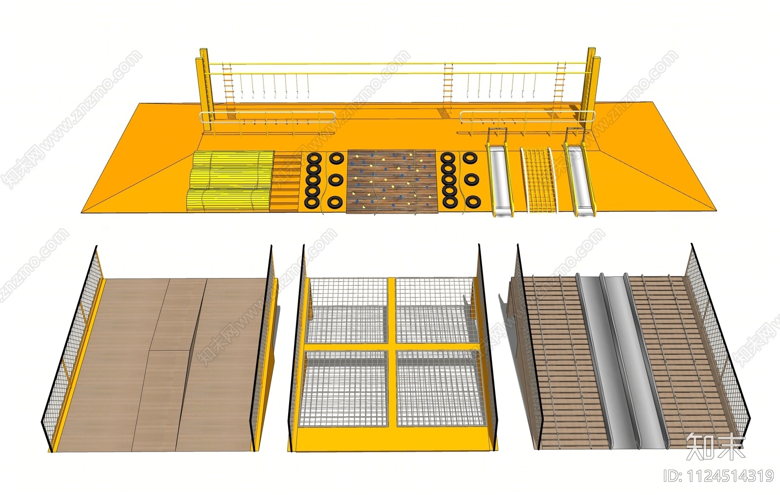 儿童攀爬网SU模型下载【ID:1124514319】