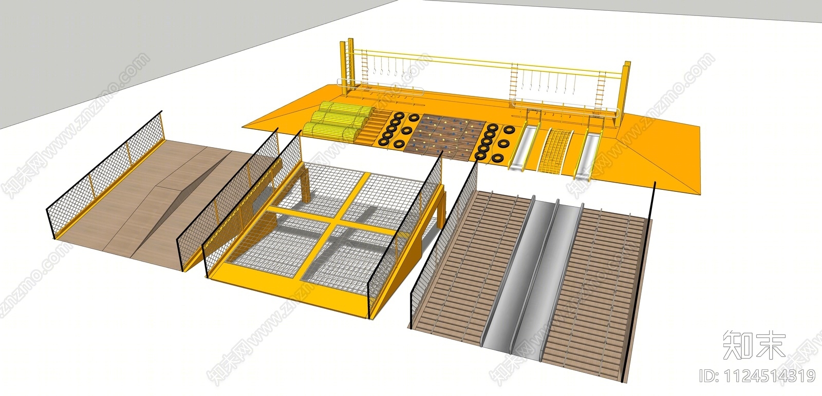 儿童攀爬网SU模型下载【ID:1124514319】