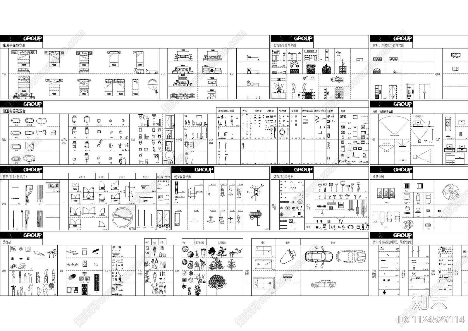 工装专用平立面图库精品施工图下载【ID:1124529114】_知末案例馆