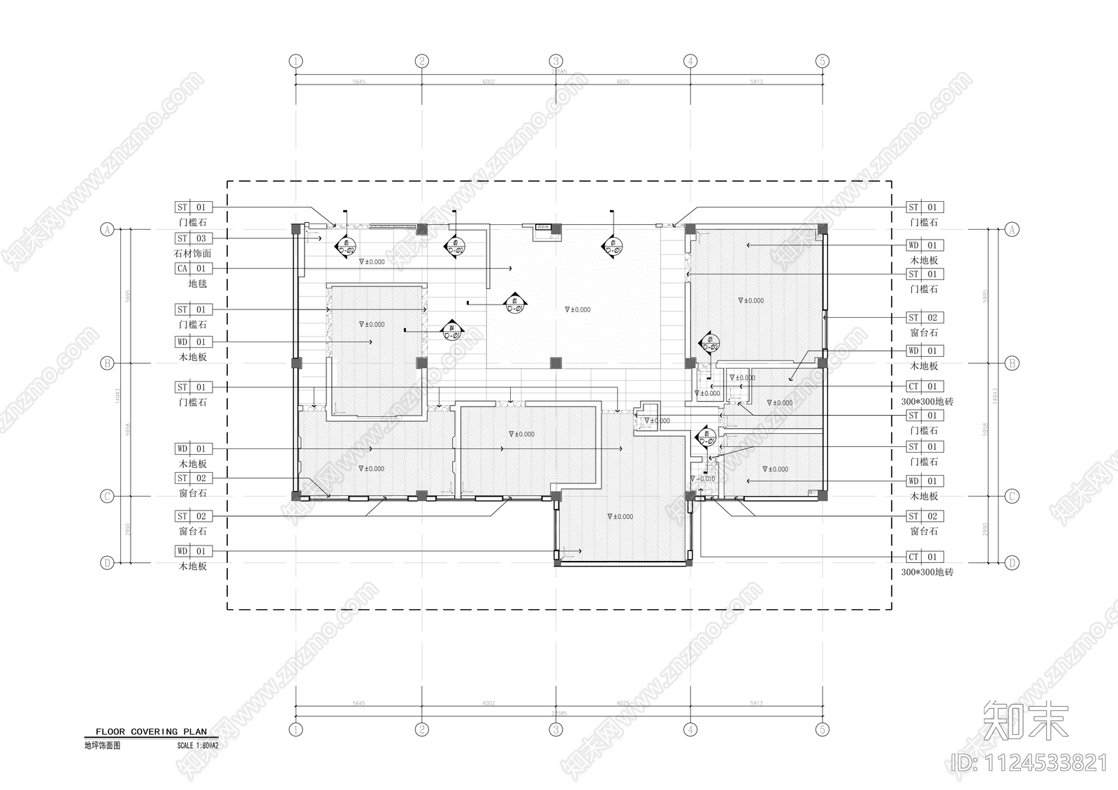 现代办公室cad施工图下载【ID:1124533821】