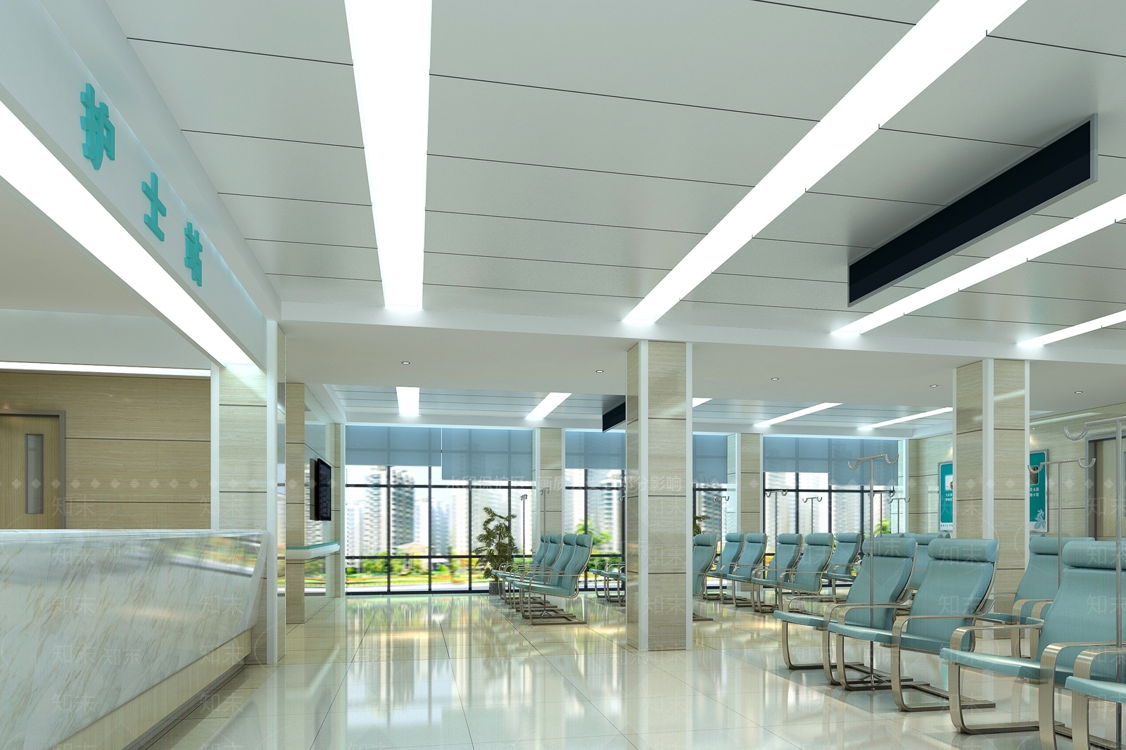 现代输液大厅3D模型下载【ID:1124536070】